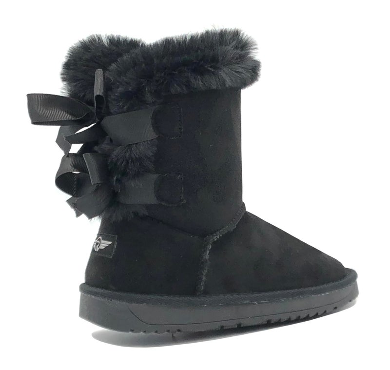 REDVOLUTION New Kids Classic Snow Boots Faux Fur Midcalf Outdoor Boots (Big Kid) (450 black, numeric_2) - Image 3